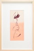 Tót Endre (1937-): Kalligráfia (cím nélkül), 1964. Akvarell, papír. Jelezve jobbra lent: tót 64. Üve...