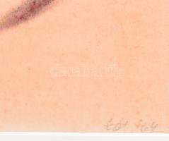 Tót Endre (1937-): Kalligráfia (cím nélkül), 1964. Akvarell, papír. Jelezve jobbra lent: tót 64. Üve...