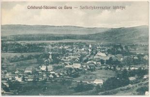 1940 Székelykeresztúr, Kristur, Cristuru Secuiesc; Gara / vasútállomás. Szemerjay Károly kiadása / railway station + "M. kir. "Báthori István" 7. honvéd kerékpáros zászlóalj parancsnokság"