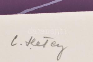 Hetey Katalin (1924-2010): Kompozíció. Szitanyomat, papír. Jelzett. Számozott (49/100). 30x30 cm / S...