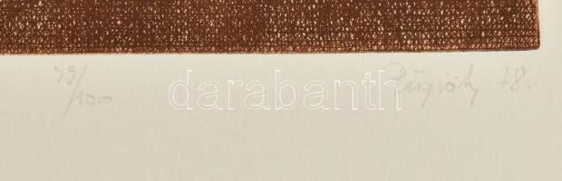 Püspöky István (1950-2018). Hommage a Bartók, 1978. Rézkarc, papír. Jelzett. Számozott (49/100). 30x...