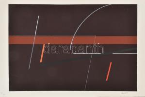Konok Tamás (1930-2020): Geometrikus kompozíció, 1978. Szitanyomat, papír, jelzett. Számozott: 49/100. 29,5×43,5 cm
