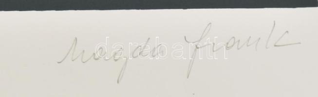 Frank Magda (1914-1997): Szoborterv zöldben. Szitanyomat, papír, jelzett, számozott (6/40), 40x26,5 ...