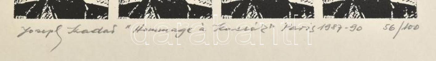 Joseph Kádár (1936-2019): "Hommage á Kassák", 1987-1990. Elektrográfia, papír, jelzett, sz...