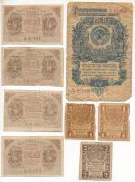 Szovjetunió / Orosz Szocialista Szövetségi Szovjet Köztársaság 1919. 1R (2x) + 2R + 15R (4x) + Szovjetunió 1947. 1R T:F,VG Soviet Union / Russian Socialist Federated Soviet Republic 1919. 1 Ruble (2x) + 2 Rubles + 15 Rubles (4x) + Soviet Union 1947. 1 Ruble C:F,VG