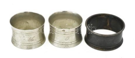 3 db régi alpakka szalvétagyűrű d: 5,5 cm