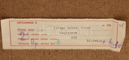 Balogh István Péter (1950-): Aranyrepce. Olaj, farost, jelezve jobbra lent. Hátoldalán Képcsarnok Vá...