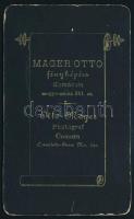 cca 1885 Női portré, keményhátú fotó Mager Ottó komáromi műterméből, 10,5×6,5 cm