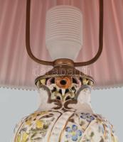 Régi áttört fajansz testű lámpa. Réz szerelékekkel, szép állapotban 53 cm