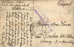 1915 Osztrák-magyar haditengerészet gépész matrózainak csoportképe hangszerekkel / K.u.k. Kriegsmari...