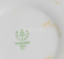 Hollóházi retro porcelán mokkás készlet. Kézzel festett, jelzett, minimális kopással