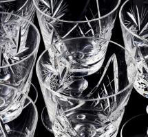 6 db kristály boros pohár, hibátlan 15 cm