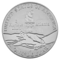 Amerikai Egyesült Államok 1995P 1$ Ag "Atlantai Olimpia 1996 - Kerékpározás" kapszulában T...