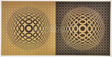 Vasarely Victor (1908-1997): Tuz-tuz. Nyomat, papír. Jelzés nélkül. Janus Pannonius Múzeum kiadása, 2000-es évek. 64x32 cm