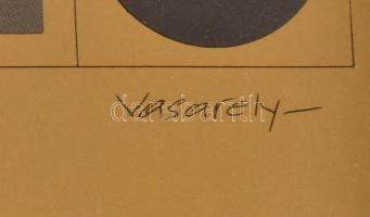 Vasarely Victor (1908-1997): Op-art kompozíció. Ofszet nyomat, papír. Jelzett a nyomaton. Lapméret: ...