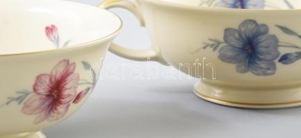 3 db Rosenthal porcelán leveses csésze. Marticás, jelzett, minimális kopással d: 12,5 cm