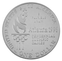 Amerikai Egyesült Államok 1996P 1$ Ag "Atlantai Olimpia 1996 - Tenisz" kapszulában T:PP pa...
