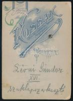 1917 Lévai Sándor (1877-1944) lapszerkesztő, keményhátú fotó Kossak József budapesti műterméből, 11×...