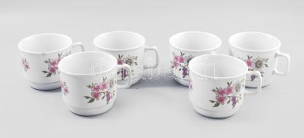 6 db retro Zsolnay bögre. Matricás, jelzett, hibátlan d: 10 cm, m: 9 cm