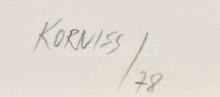 Korniss Dezső (1908-1984): Bartókra, 1978. Szitanyomat, papír, jelzett. Számozott: 49/100. 27,5×46 c...