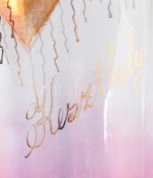 Keszthely emlék pohár, aranyozott, kézzel festett, kopással. 10 cm