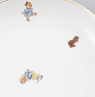 Retro Hollóházi gyermek reggeliző készlet. Matricás, jelzett, hibátlan