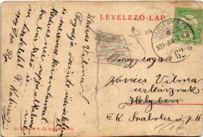 1909 Bártfa, Bártfafürdő, Bardejovské Kúpele, Bardiov, Bardejov; Erzsébet királyné forrás és szállod...