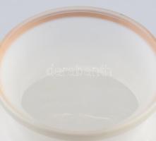 tejüveg váza madaras festéssel, kő díszítéssel .hibátlan m: 18,5 cm