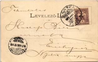 1901 Bártfa, Bártfafürdő, Bardejovské Kúpele, Bardiov, Bardejov; Erzsébet királyné tér és szálloda, ...