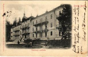 1901 Bártfa, Bártfafürdő, Bardejovské Kúpele, Bardiov, Bardejov; Széchenyi szálloda. Eschwig Ede F. kiadása, Hajts Kornél felvétele / hotel (EB)