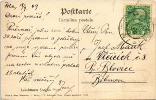 1909 Pola, Leuchtturm Scoglio Porer / Világítótorony / lighthouse. Phot. A. Beer, F.W. Schrinner 190...