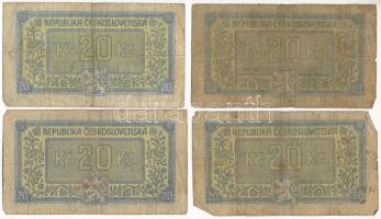 Csehszlovákia 1945. 20K (4x) T:VG,G Czechoslovakia 1945. 20 Korun (4x) C:VG,G Krause P#61