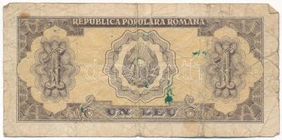Románia 1952. 1L T:VG folt Romania 1952. 1 Leu C:VG spotted
