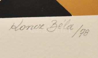 Koncz Béla (1925-2002): Formaszervezés Bartók zenéjére, 1978. Szitanyomat, papír, jelzett, számozott...