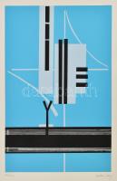 Kolozsváry Zsigmond (1899-1983): Geometrikus kompozíció. Szitanyomat, papír, jelzett, számozott (49/100). 44×28 cm / screenprint on paper, signed, numbered (49/100),