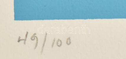 Kolozsváry Zsigmond (1899-1983): Geometrikus kompozíció. Szitanyomat, papír, jelzett, számozott (49/...