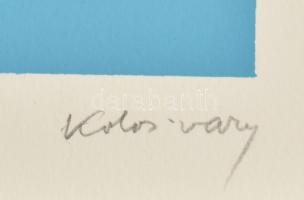 Kolozsváry Zsigmond (1899-1983): Geometrikus kompozíció. Szitanyomat, papír, jelzett, számozott (49/...