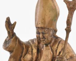 Kutas Ágnes (1951-) (Erőss Ágnesként szignálva).: II. János pál pápa: Bronz, márvány talapzaton jelz...