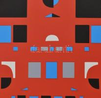 Barcsay Jenő (1900-1988): Emlék, 1978. Szitanyomat, papír, jelzett, számozott (49/100). 40×30 cm / s...