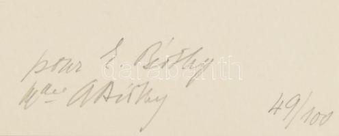 Beöthy István (Etienne) (1897-1961): A la memorie de B. Bartók. Szitanyomat, papír, jelzett, számozo...