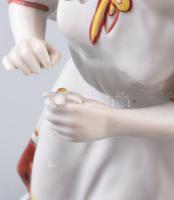 Virágszedő lány, Lomonosov jelzett orosz porcelán figura, kézzel festett, hibátlan, m:29 cm