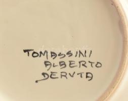 2 db Deruta Italy mázas kerámia tányér. Kézzel festett, jelzett, hibátlan 18 cm