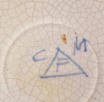 2 db Morelli olasz mázas kerámia tányér. Kézzel festett, jelzett, kis mázhibával 20 cm