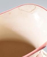 Sarreguemines fajansz vizes korsó, Levonóképes, jelzett, sérülésekkel 27 cm