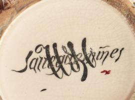 Sarreguemines fajansz vizes korsó, Levonóképes, jelzett, sérülésekkel 27 cm