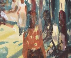 Xantus Gyula (1919-1993): Erdőszélén, 1960. Akvarell, papír, jelzett, fakeretben, 30,5×46,5 cm