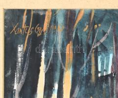 Xantus Gyula (1919-1993): Erdőszélén, 1960. Akvarell, papír, jelzett, fakeretben, 30,5×46,5 cm