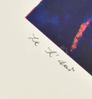 Joseph Kádár (1936-2019): Kompozíció, Szitanyomat, papír, jelzett, számozott (99/100). Hátoldalon a ...