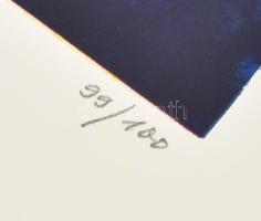 Joseph Kádár (1936-2019): Kompozíció, Szitanyomat, papír, jelzett, számozott (99/100). Hátoldalon a ...