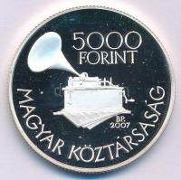 2007. 5000Ft Ag "Kodály Zoltán születésének 125. évfordulója" kapszulában T:PP ujjlenyomat...